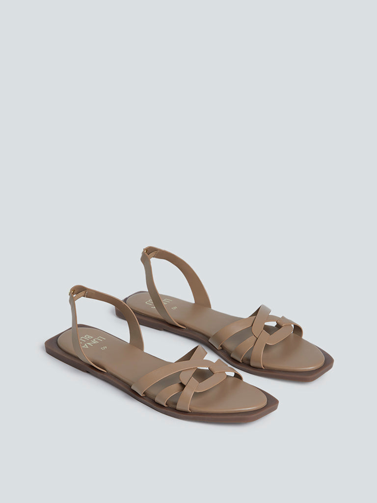 LUNA BLU Taupe Multi-Strap Sandals